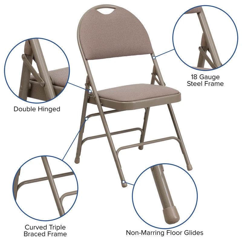 4 Pack Home & Office Easy-Carry Party Events Padded Folding Chair