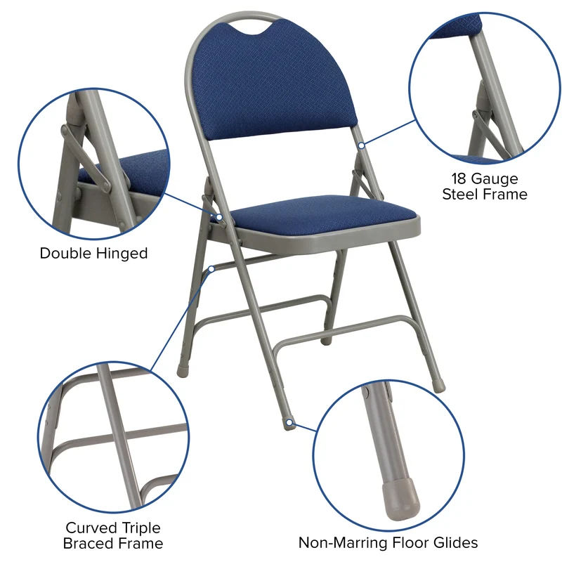 4 Pack Home & Office Easy-Carry Party Events Padded Folding Chair