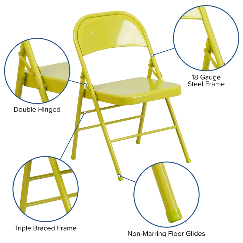 4 Pack Colorful Metal Folding Chair Teen and Event Seating