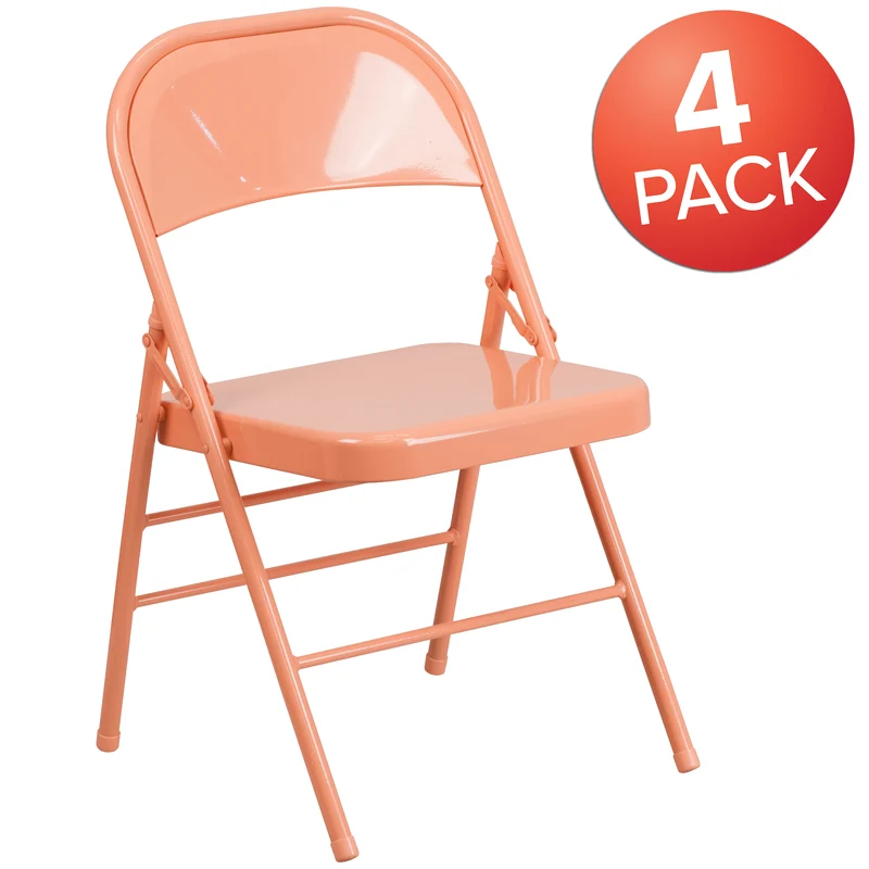 4 Pack Colorful Metal Folding Chair Teen and Event Seating