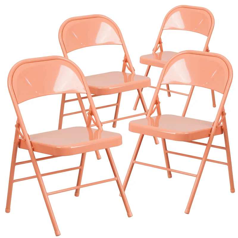 4 Pack Colorful Metal Folding Chair Teen and Event Seating