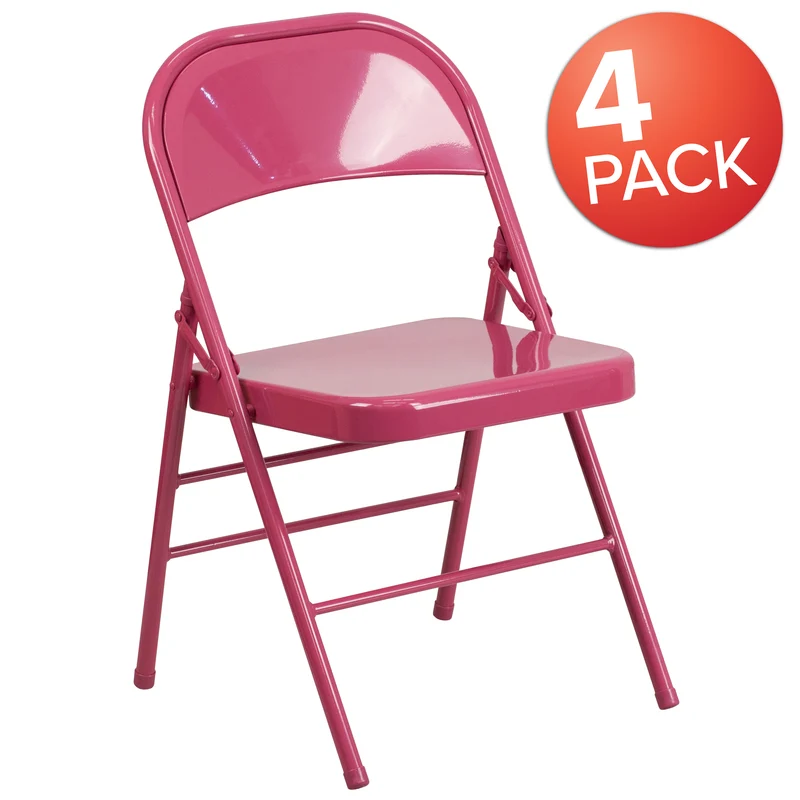 4 Pack Colorful Metal Folding Chair Teen and Event Seating