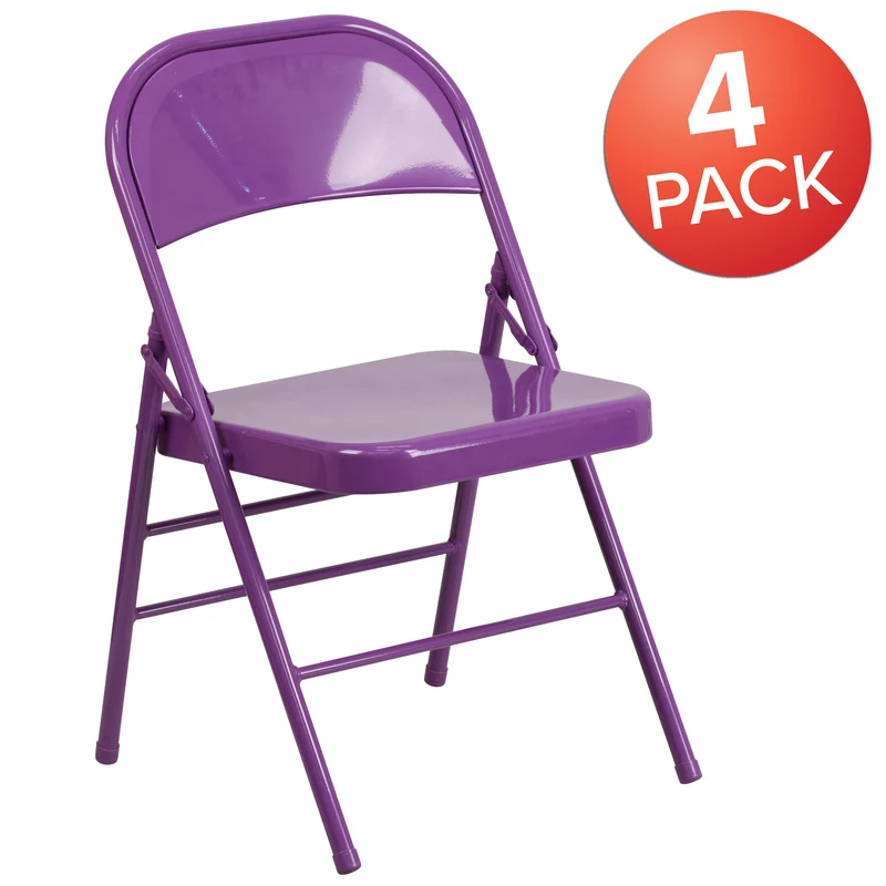 4 Pack Colorful Metal Folding Chair Teen and Event Seating