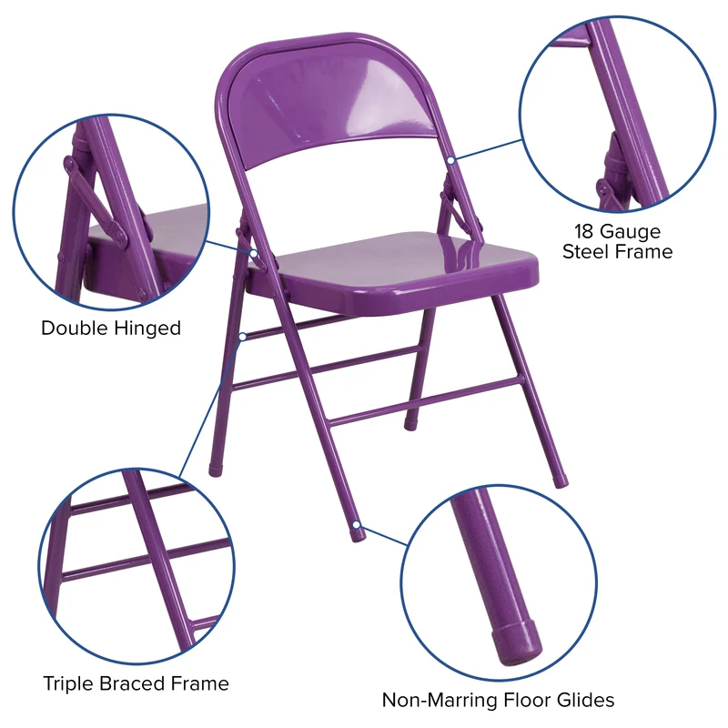 4 Pack Colorful Metal Folding Chair Teen and Event Seating