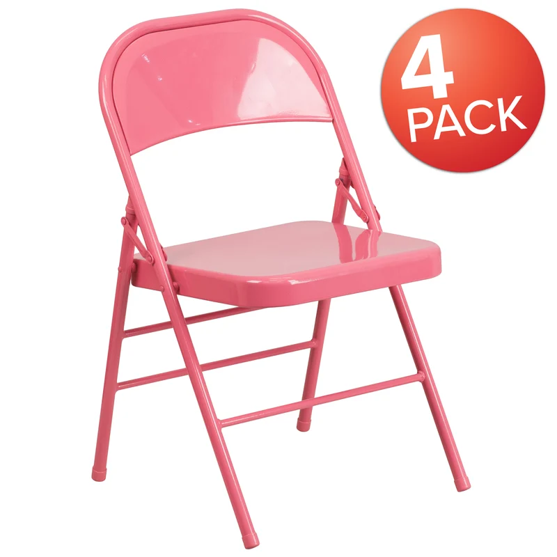 4 Pack Colorful Metal Folding Chair Teen and Event Seating