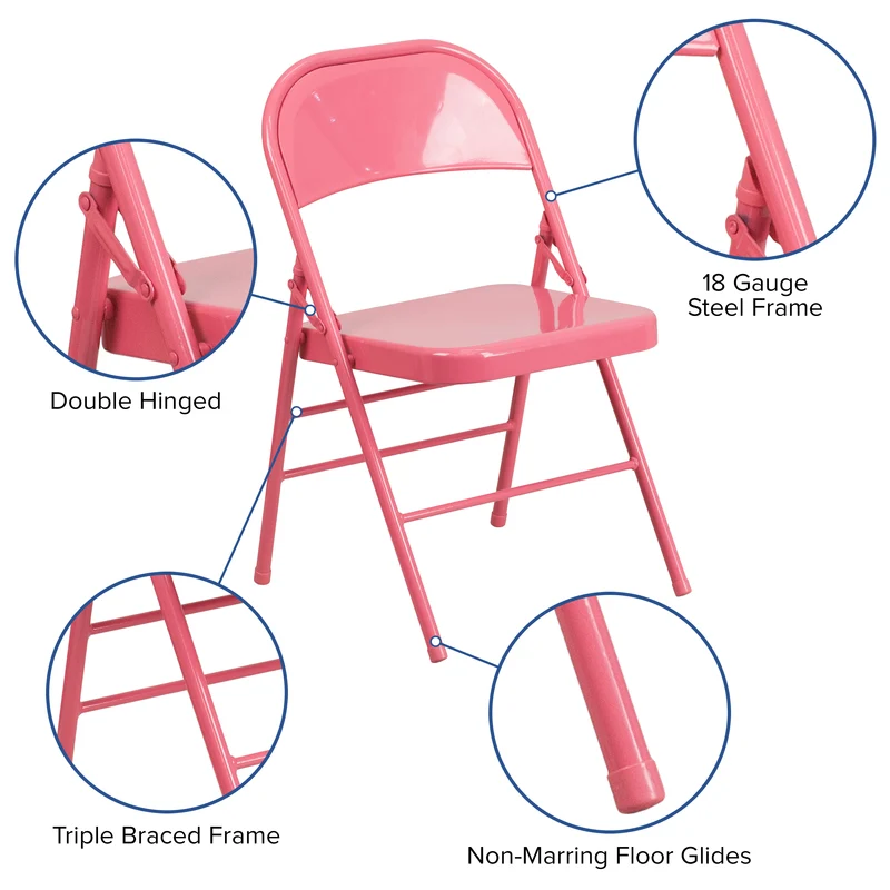 4 Pack Colorful Metal Folding Chair Teen and Event Seating