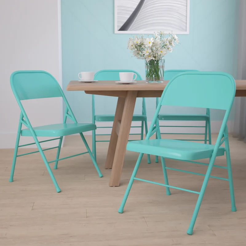 4 Pack Colorful Metal Folding Chair Teen and Event Seating
