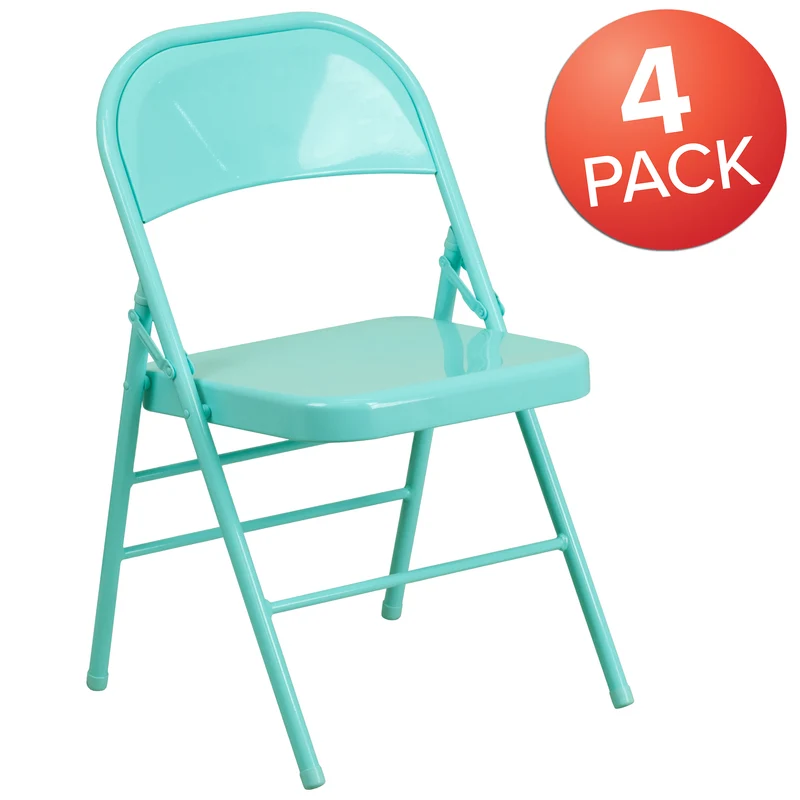 4 Pack Colorful Metal Folding Chair Teen and Event Seating