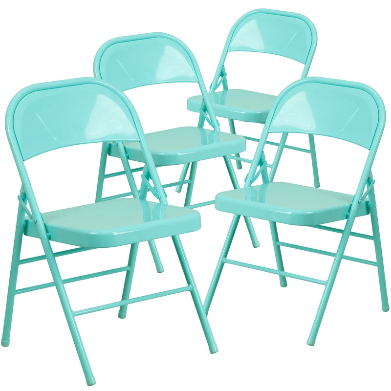 4 Pack Colorful Metal Folding Chair Teen and Event Seating