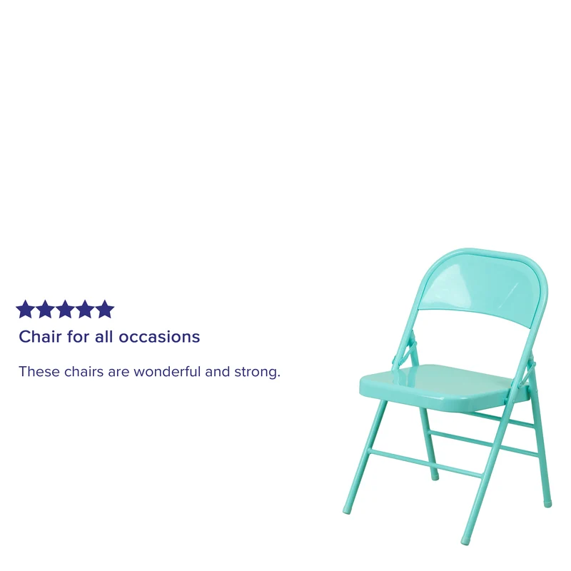 4 Pack Colorful Metal Folding Chair Teen and Event Seating