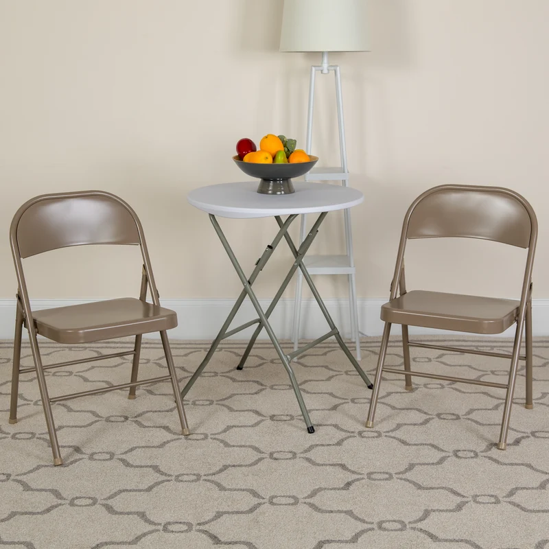2 Pack Home & Office Double Braced Party Events Steel Metal Folding Chair