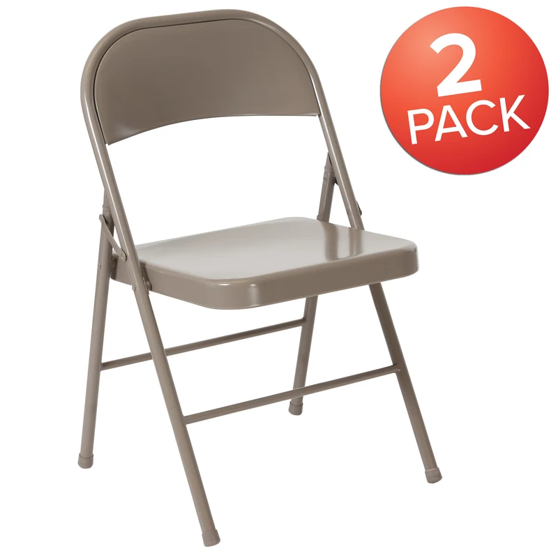 2 Pack Home & Office Double Braced Party Events Steel Metal Folding Chair