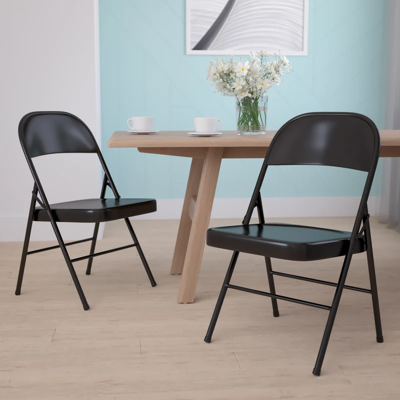 2 Pack Home & Office Double Braced Party Events Steel Metal Folding Chair