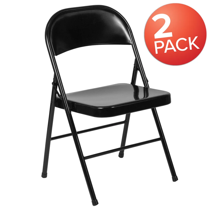 2 Pack Home & Office Double Braced Party Events Steel Metal Folding Chair