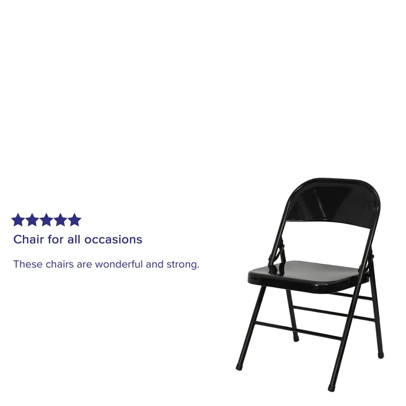 2 Pack Home & Office Double Braced Party Events Steel Metal Folding Chair