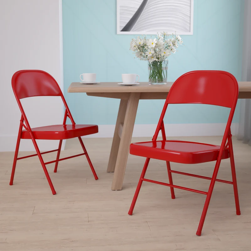 2 Pack Home & Office Double Braced Party Events Steel Metal Folding Chair