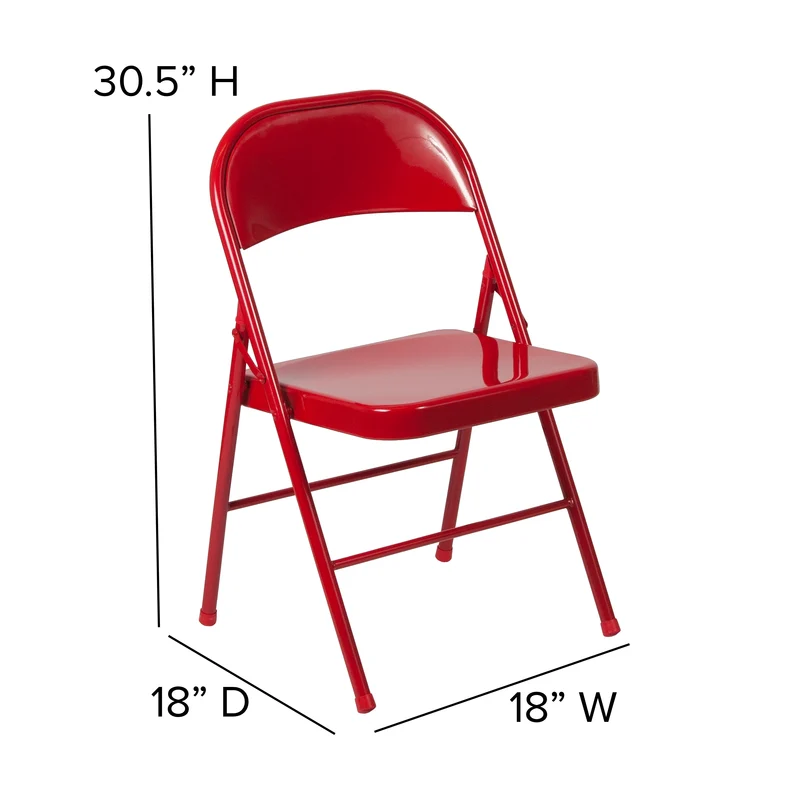 2 Pack Home & Office Double Braced Party Events Steel Metal Folding Chair