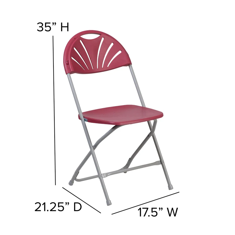 2 Pack Wedding Party Event Fan Back Plastic Folding Chair Home Office