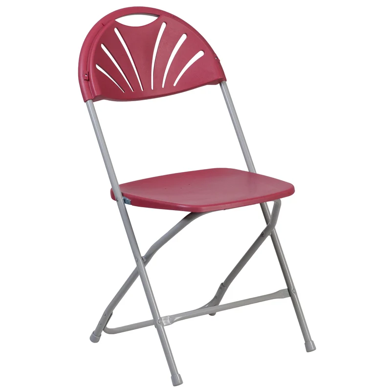 2 Pack Wedding Party Event Fan Back Plastic Folding Chair Home Office