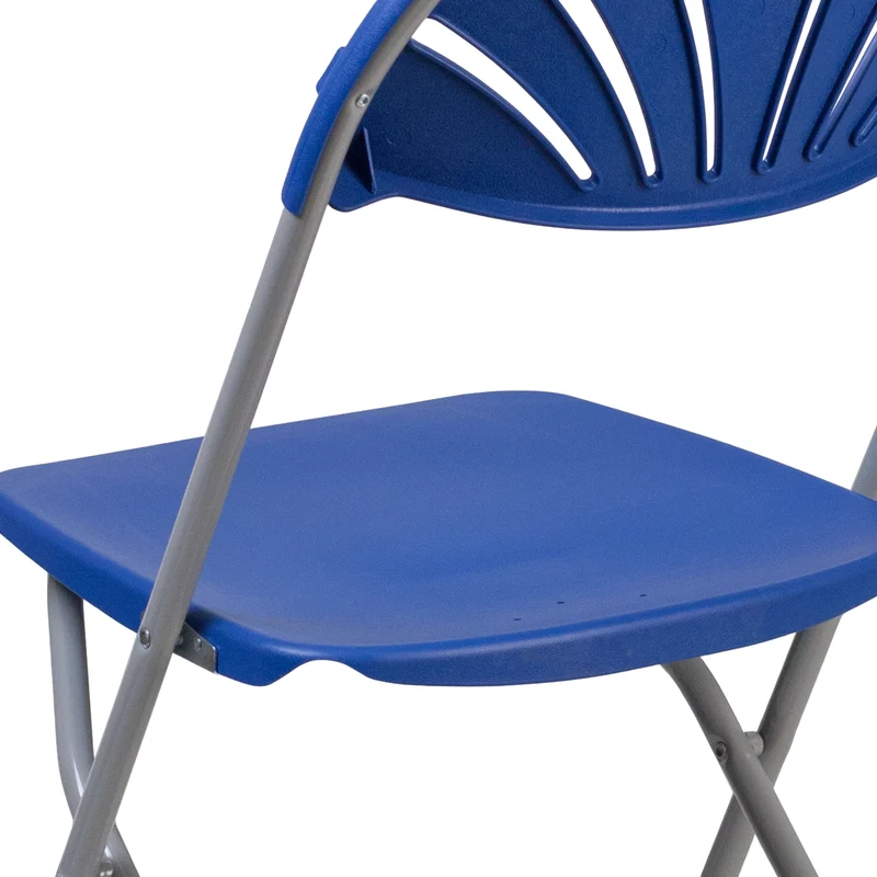 2 Pack Wedding Party Event Fan Back Plastic Folding Chair Home Office