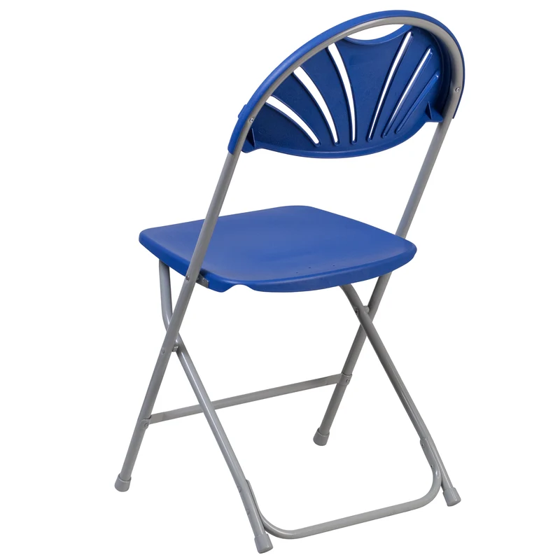 2 Pack Wedding Party Event Fan Back Plastic Folding Chair Home Office