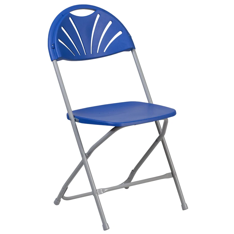 2 Pack Wedding Party Event Fan Back Plastic Folding Chair Home Office