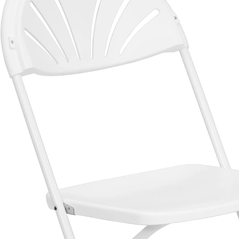 2 Pack Wedding Party Event Fan Back Plastic Folding Chair Home Office