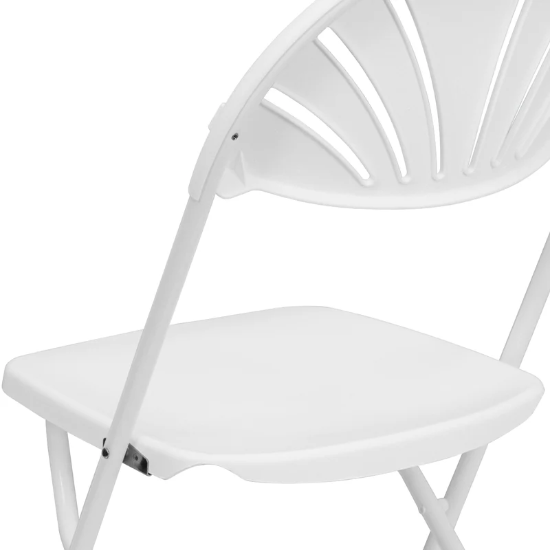 2 Pack Wedding Party Event Fan Back Plastic Folding Chair Home Office
