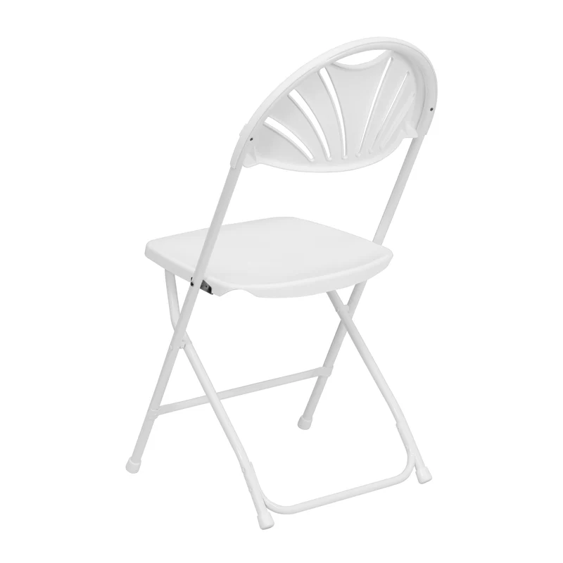2 Pack Wedding Party Event Fan Back Plastic Folding Chair Home Office