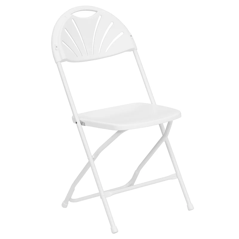 2 Pack Wedding Party Event Fan Back Plastic Folding Chair Home Office