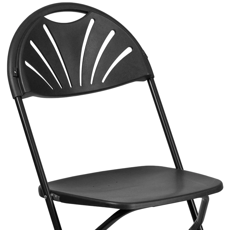 2 Pack Wedding Party Event Fan Back Plastic Folding Chair Home Office