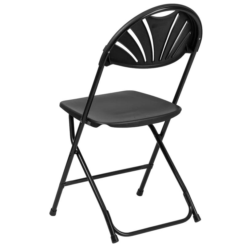 2 Pack Wedding Party Event Fan Back Plastic Folding Chair Home Office