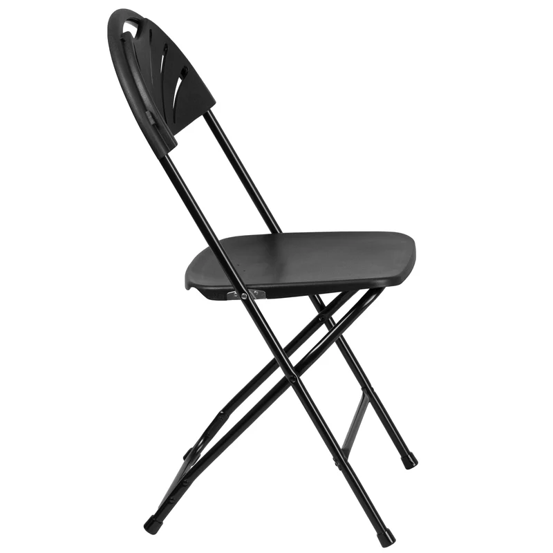 2 Pack Wedding Party Event Fan Back Plastic Folding Chair Home Office