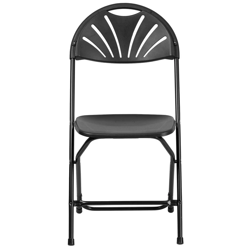 2 Pack Wedding Party Event Fan Back Plastic Folding Chair Home Office