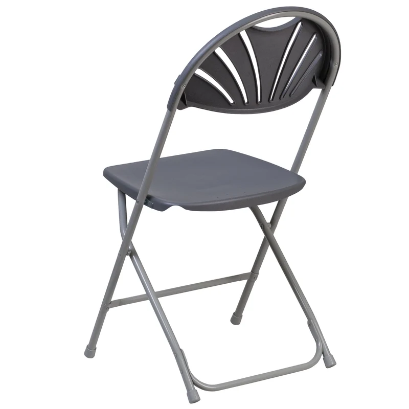2 Pack Wedding Party Event Fan Back Plastic Folding Chair Home Office