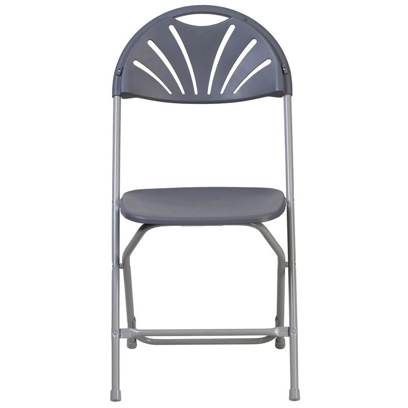 2 Pack Wedding Party Event Fan Back Plastic Folding Chair Home Office