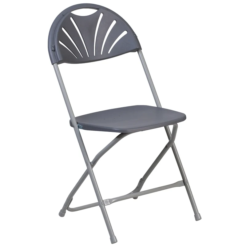 2 Pack Wedding Party Event Fan Back Plastic Folding Chair Home Office