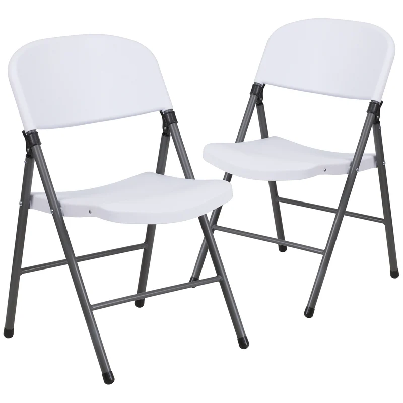 2 Pack Home & Office 330 lb. Capacity Foldable Plastic Chair