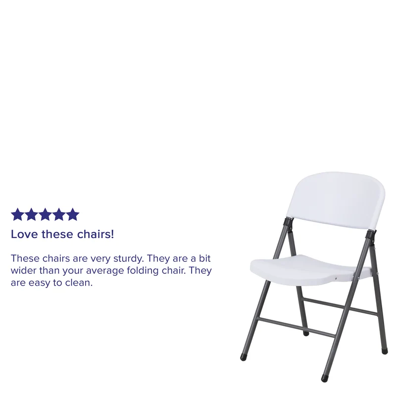 2 Pack Home & Office 330 lb. Capacity Foldable Plastic Chair