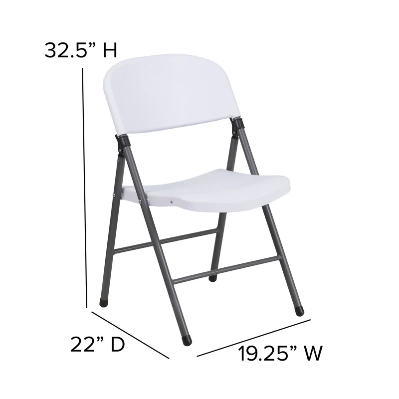 2 Pack Home & Office 330 lb. Capacity Foldable Plastic Chair