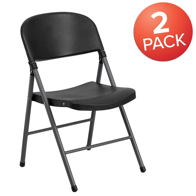 2 Pack Home & Office 330 lb. Capacity Foldable Plastic Chair