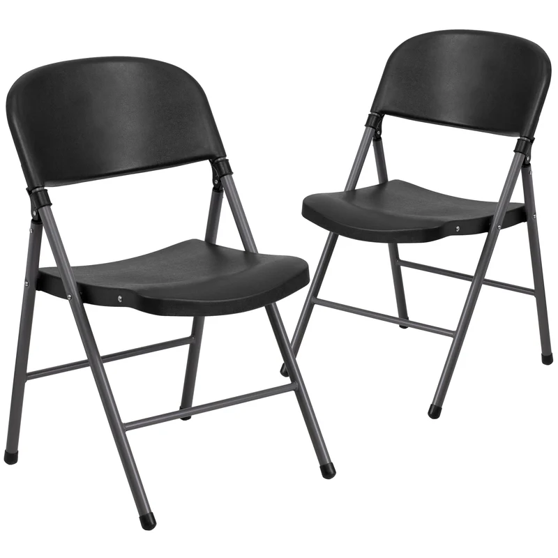 2 Pack Home & Office 330 lb. Capacity Foldable Plastic Chair
