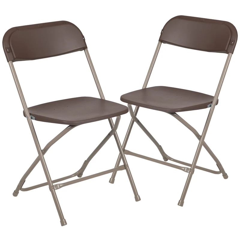 Set of 2 Stackable Folding Plastic Chairs - 650 LB Weight Capacity