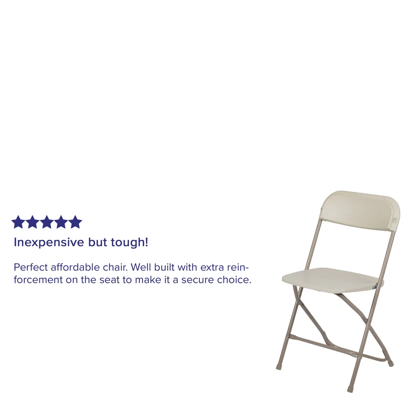 Set of 2 Stackable Folding Plastic Chairs - 650 LB Weight Capacity