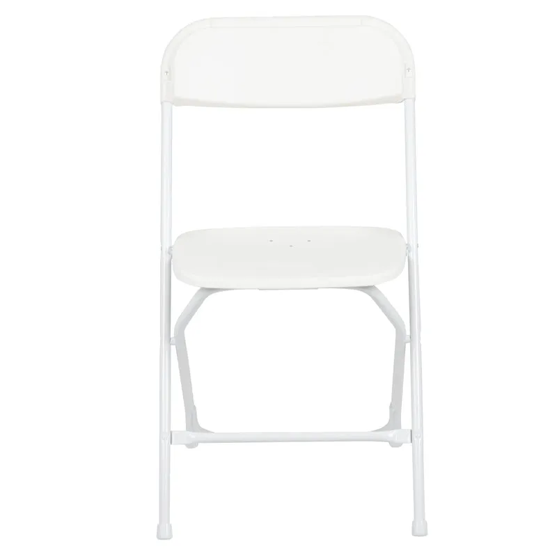Set of 2 Stackable Folding Plastic Chairs - 650 LB Weight Capacity