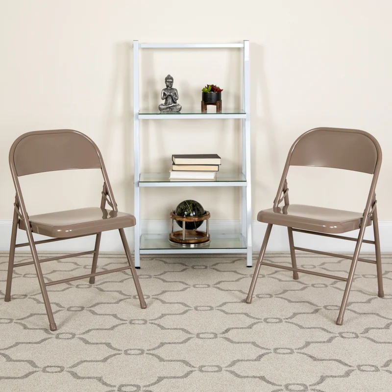 2 Pack Home & Office Portable Party Events Steel Metal Folding Chair