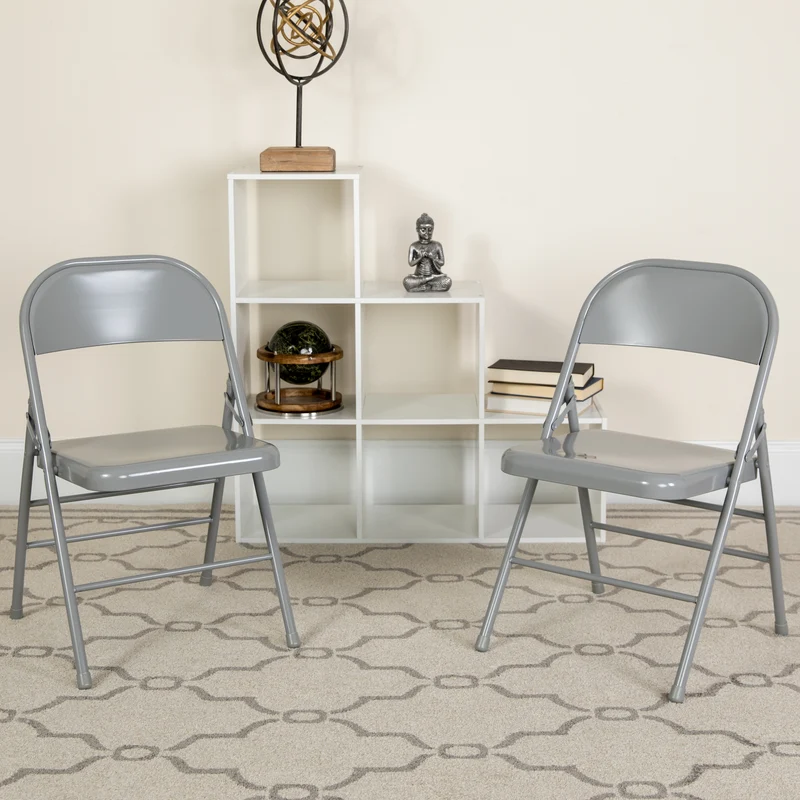 2 Pack Home & Office Portable Party Events Steel Metal Folding Chair