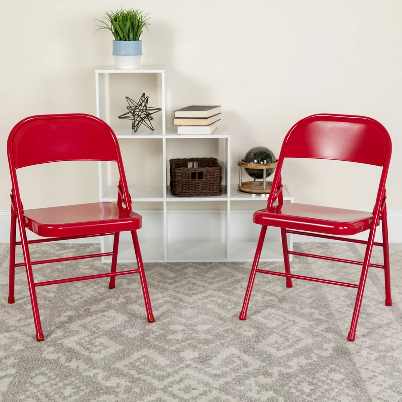 2 Pack Home & Office Portable Party Events Steel Metal Folding Chair