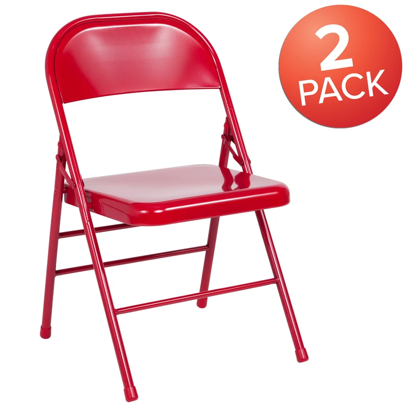2 Pack Home & Office Portable Party Events Steel Metal Folding Chair
