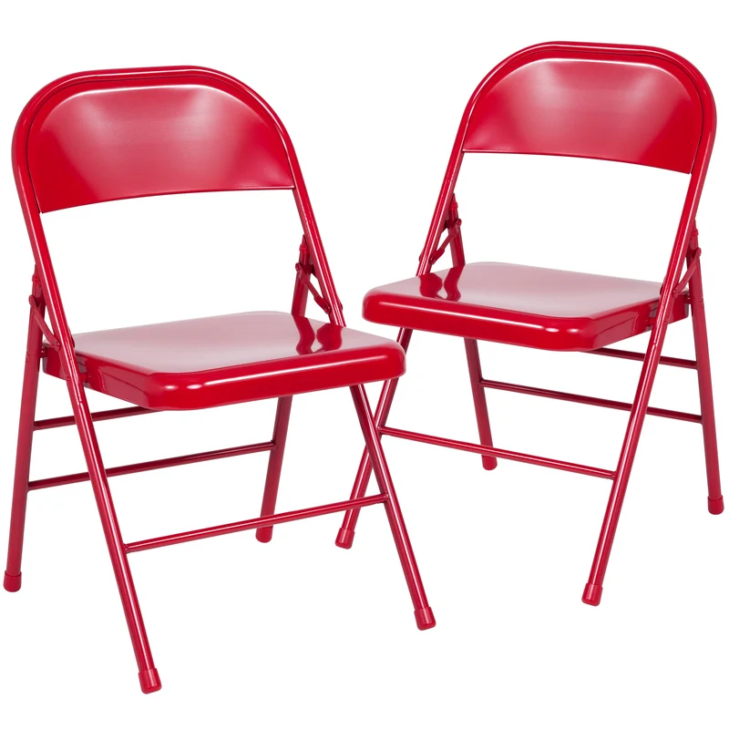 2 Pack Home & Office Portable Party Events Steel Metal Folding Chair